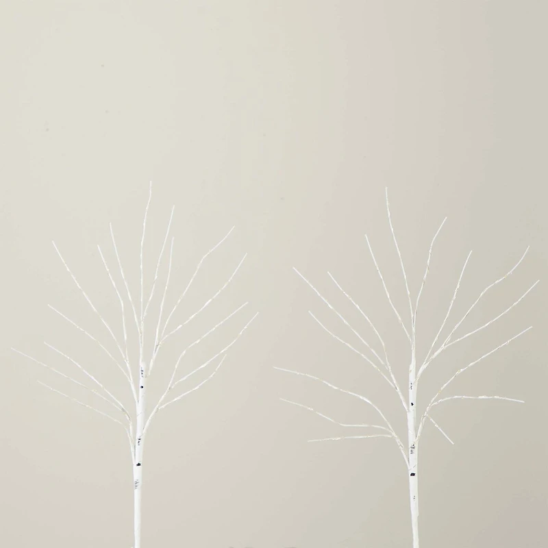 Nearly Natural 24in Pre-Lit Artificial White Birch Branches With 80 Warm White Led Lights 2 Foot Pre-Lit Birch Christmas Tree