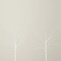 Nearly Natural 24in Pre-Lit Artificial White Birch Branches With 80 Warm White Led Lights 2 Foot Pre-Lit Birch Christmas Tree