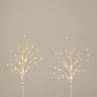 Nearly Natural 24in Pre-Lit Artificial White Birch Branches With 80 Warm White Led Lights 2 Foot Pre-Lit Birch Christmas Tree