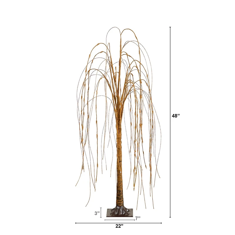 Nearly Natural 4ft Pre-Lit Artificial Willow With 120 Warm White Led Lights 4 Foot Pre-Lit Willow Christmas Tree