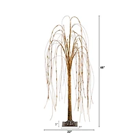 Nearly Natural 4ft Pre-Lit Artificial Willow  With 120 Warm White Led Lights 4 Foot Pre-Lit Willow Christmas Tree