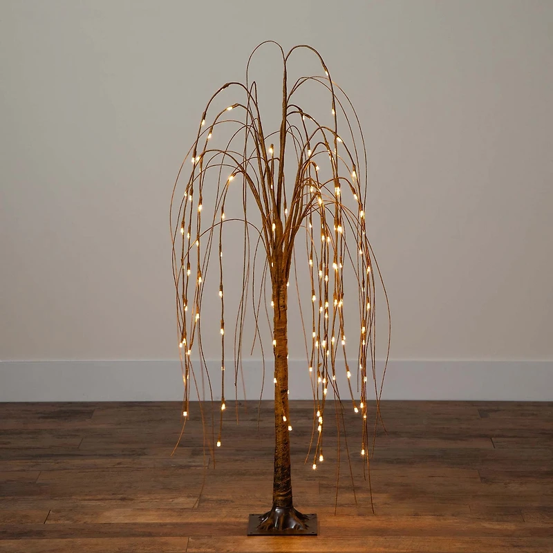 Nearly Natural 4ft Pre-Lit Artificial Willow With 120 Warm White Led Lights 4 Foot Pre-Lit Willow Christmas Tree