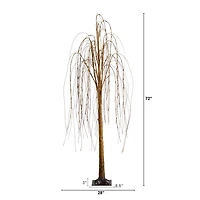 Nearly Natural 6ft Pre-Lit Artificial Willow  With 160 Warm White Led Lights 6 Foot Pre-Lit Willow Christmas Tree