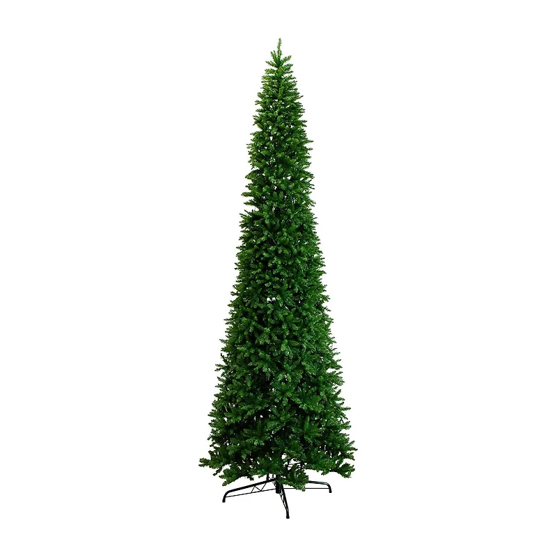 Nearly Natural Artificial Slim Green Mountain Pine With 1600 Warm White Led Lights And 4660 Branches 14 Feet Pre-Lit Pine Christmas Tree
