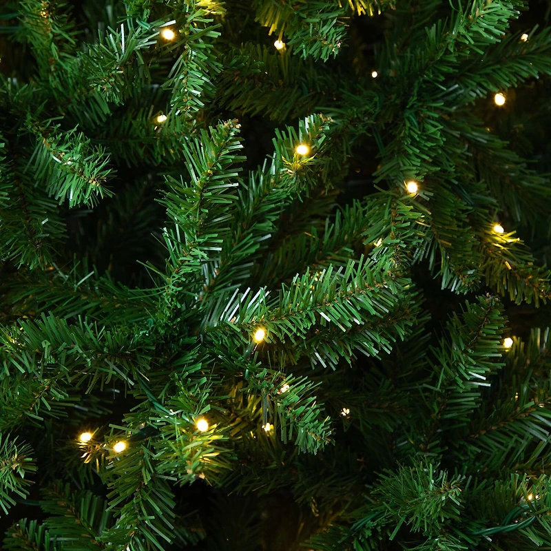 Nearly Natural Artificial Slim Green Mountain Pine With 1600 Warm White Led Lights And 4660 Branches 14 Feet Pre-Lit Pine Christmas Tree