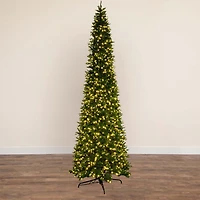 Nearly Natural Artificial Slim Green Mountain Pine  With 1600 Warm White Led Lights And 4660 Branches 14 Feet Pre-Lit Pine Christmas Tree