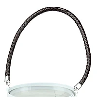 18'' Clear Glass Pillar Candle Lantern with White Metal Frame
