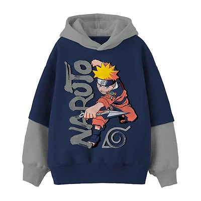 Little & Big Kid Boys Long Sleeve Naruto Fleece Hoodie