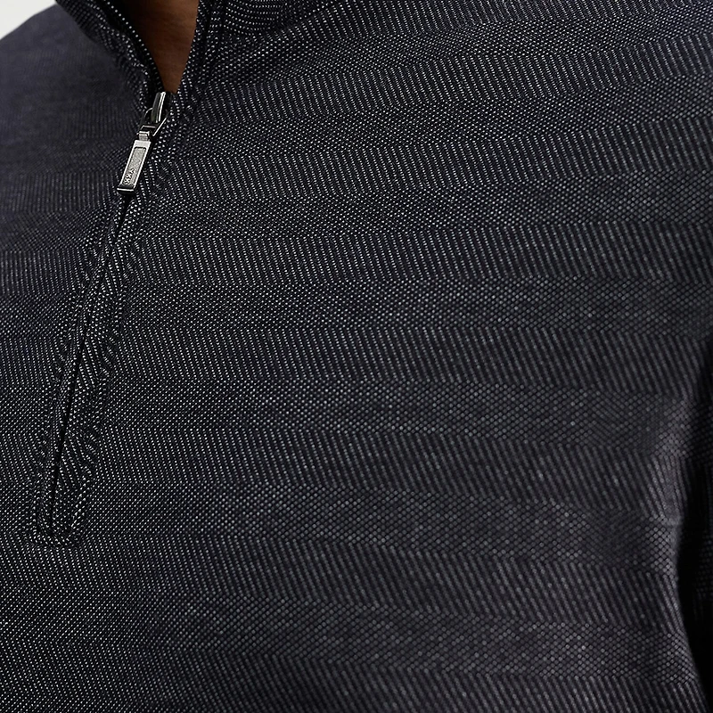 Haggar Mens Mock Neck Long Sleeve Quarter-Zip Pullover