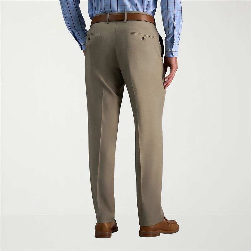 Haggar Premium Comfort Melange Broken Twill Mens Straight Fit Dress Flat Front Pant
