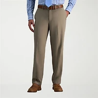 Haggar Premium Comfort Melange Broken Twill Mens Straight Fit Dress Flat Front Pant