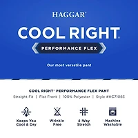 Haggar Cool Right Performance Flex Mens Straight Fit Flat Front Pant
