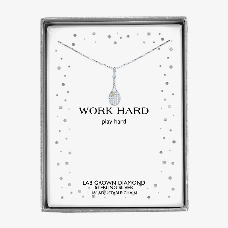 Diamond Accent (G-H Womens Diamond Accent Lab Grown White Diamond Accent Sterling Silver 16 Inch Pendant Necklace