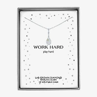 Diamond Accent (G-H Womens Diamond Accent Lab Grown White Diamond Accent Sterling Silver 16 Inch Pendant Necklace