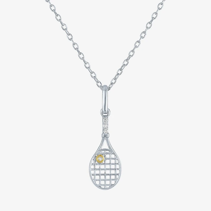 Diamond Accent (G-H Womens Diamond Accent Lab Grown White Diamond Accent Sterling Silver 16 Inch Pendant Necklace