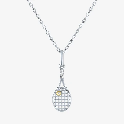 Diamond Accent (G-H Womens Diamond Accent Lab Grown White Diamond Accent Sterling Silver 16 Inch Pendant Necklace