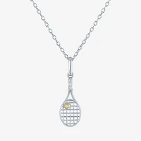 Diamond Accent (G-H Womens Diamond Accent Lab Grown White Diamond Accent Sterling Silver 16 Inch Pendant Necklace