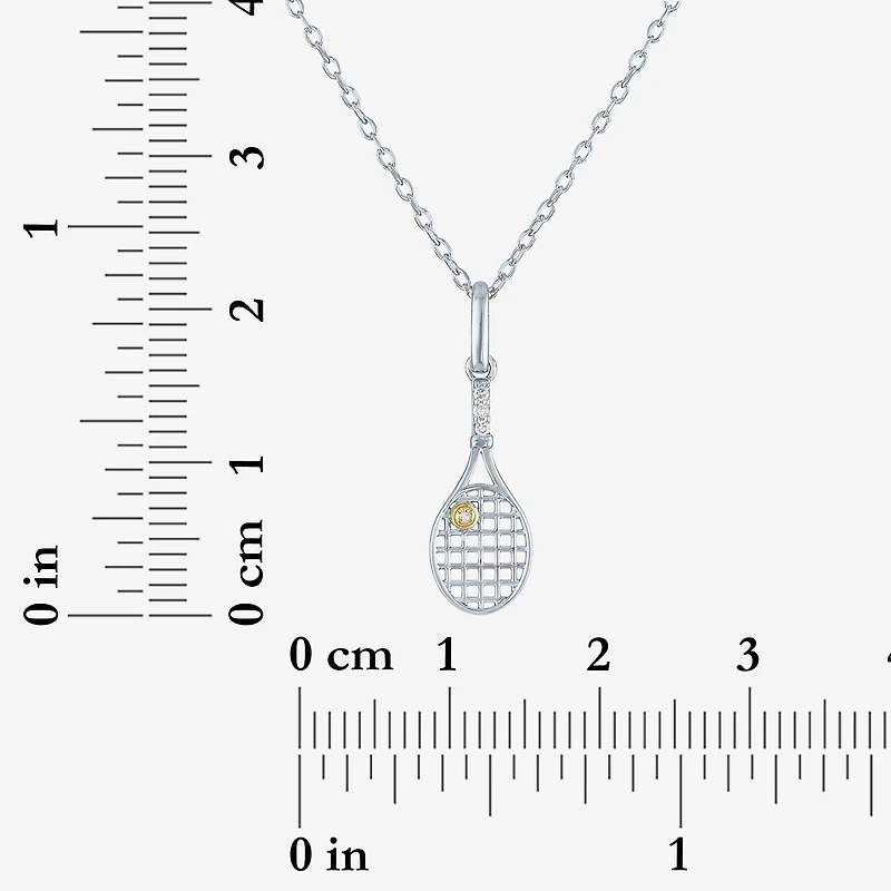 Diamond Accent (G-H Womens Diamond Accent Lab Grown White Diamond Accent Sterling Silver 16 Inch Pendant Necklace