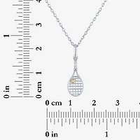 Diamond Accent (G-H Womens Diamond Accent Lab Grown White Diamond Accent Sterling Silver 16 Inch Pendant Necklace