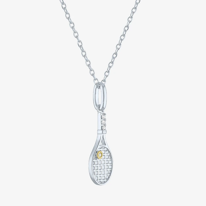 Diamond Accent (G-H Womens Diamond Accent Lab Grown White Diamond Accent Sterling Silver 16 Inch Pendant Necklace