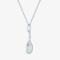 Diamond Accent (G-H Womens Diamond Accent Lab Grown White Diamond Accent Sterling Silver 16 Inch Pendant Necklace