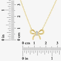 Diamond Addiction (G-H, Si2-I1), Bow Womens Diamond Accent Lab Grown White Diamond Accent 14K Gold Over Silver Bow 18 Inch Pendant Necklace