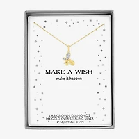 Diamond Addiction (G-H, Si2-I1), Butterfly Womens Diamond Accent Lab Grown White Diamond Accent 14K Gold Over Silver Butterfly 16 Inch Pendant Necklace
