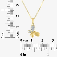 Diamond Addiction (G-H, Si2-I1), Butterfly Womens Diamond Accent Lab Grown White Diamond Accent 14K Gold Over Silver Butterfly 16 Inch Pendant Necklace