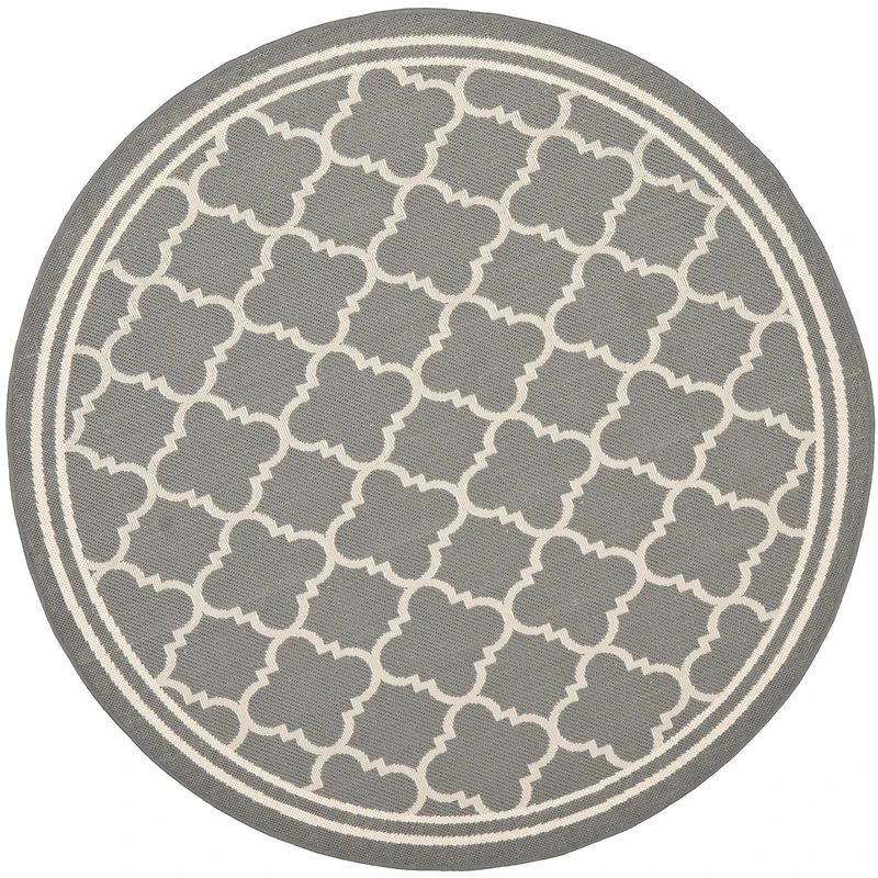 Safavieh Courtyard Collection Crispian Geometric Indoor/Outdoor Round Area Rug