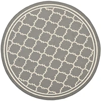 Safavieh Courtyard Collection Crispian Geometric Indoor/Outdoor Round Area Rug