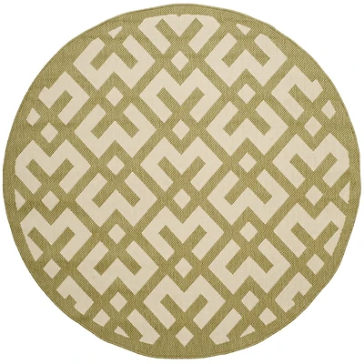 Safavieh Courtyard Collection Darrin Geometric Indoor/Outdoor Round Area Rug