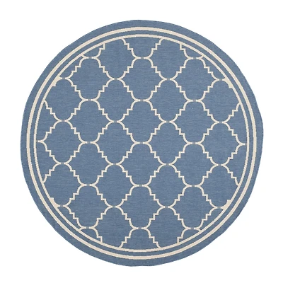 Safavieh Courtyard Collection Skin Geometric Indoor/Outdoor Round Area Rug