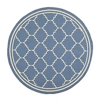 Safavieh Courtyard Collection Skin Geometric Indoor/Outdoor Round Area Rug