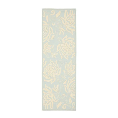 Safavieh Courtyard Collection Tarek Floral Indoor/Outdoor Runner Rug
