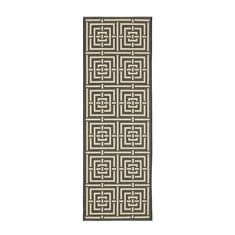Safavieh Courtyard Collection Varvara Geometric Indoor/Outdoor Runner Rug