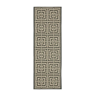 Safavieh Courtyard Collection Varvara Geometric Indoor/Outdoor Runner Rug
