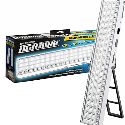 Bell + Howell Lightbar Rechargeable Portable Lamp with Folding Stand and Hanger