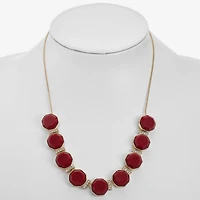 Liz Claiborne Womens Red 17 Inch Collar Necklace