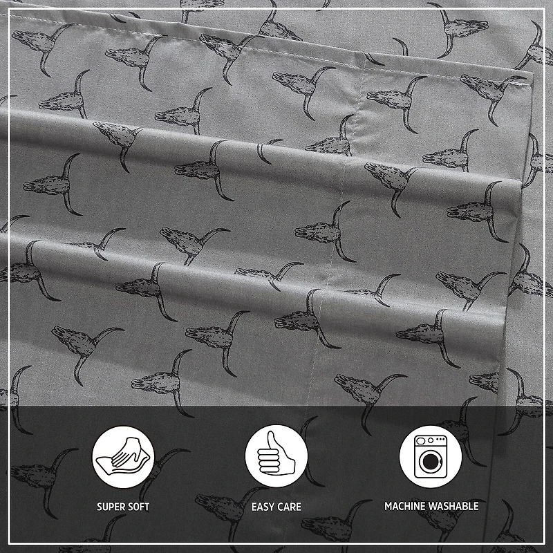 Wrangler Steer Skulls Sheet Set
