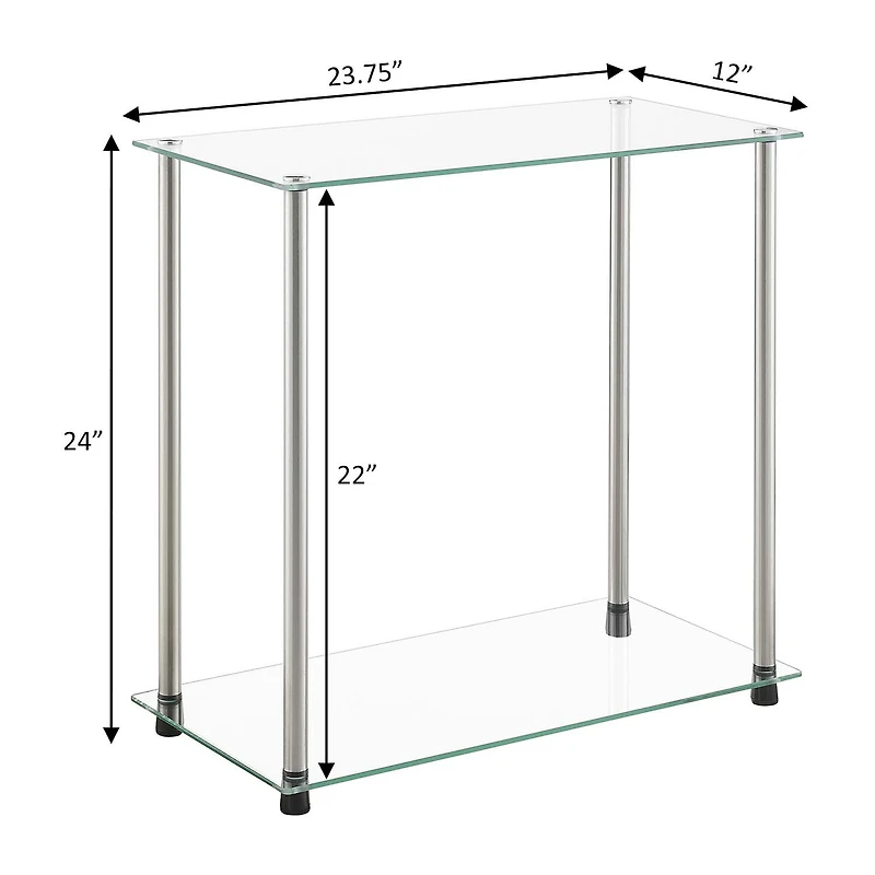 Convenience Concepts Classic Glass Glass End Table