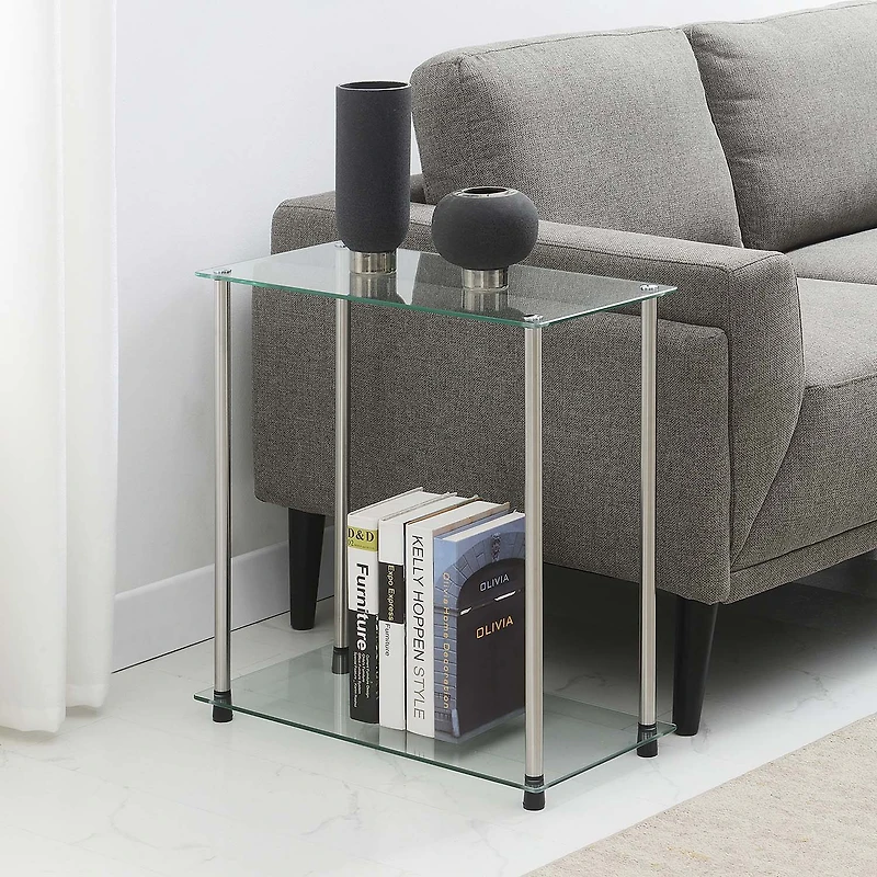 Convenience Concepts Classic Glass Glass End Table