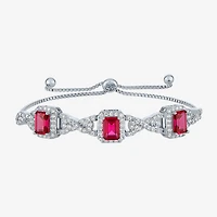 Womens Lab Created Red Ruby Pure Silver Over Brass 4-pc. Jewelry Set