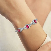 Womens Lab Created Red Ruby Pure Silver Over Brass 4-pc. Jewelry Set