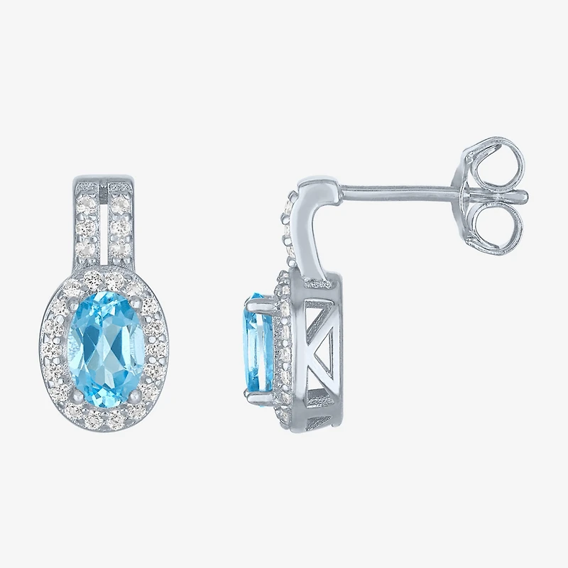 Womens Genuine Blue Topaz Sterling Silver -pc. Jewelry Set