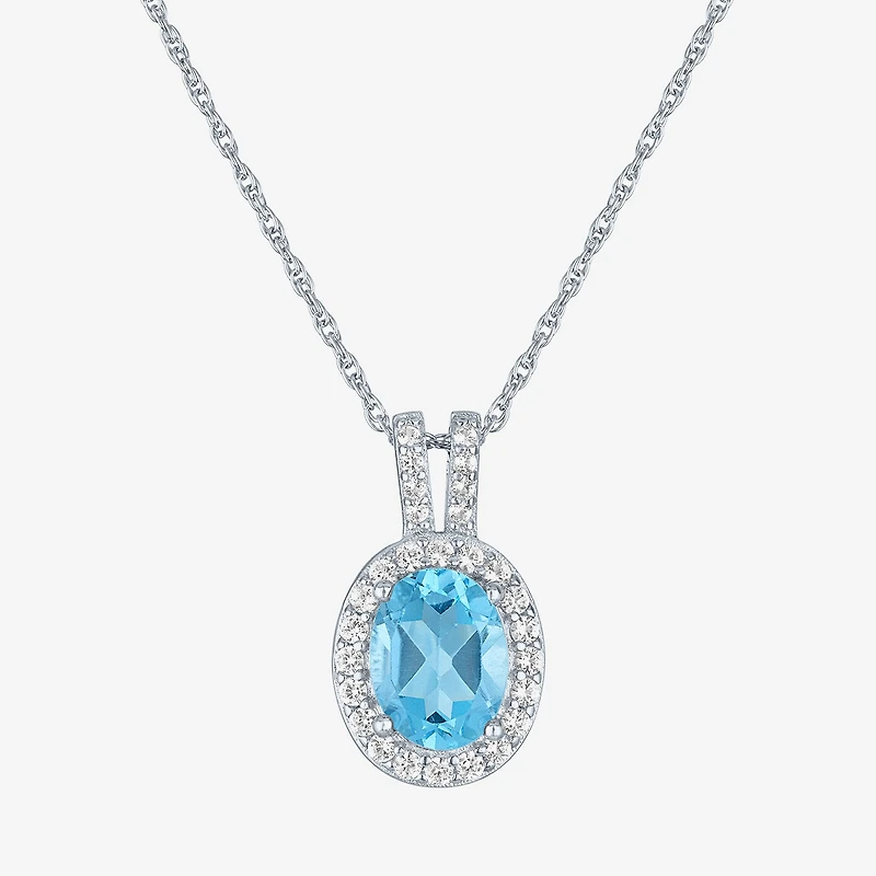 Womens Genuine Blue Topaz Sterling Silver -pc. Jewelry Set