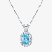 Womens Genuine Blue Topaz Sterling Silver -pc. Jewelry Set