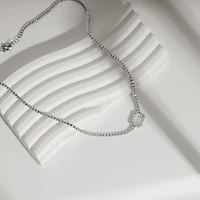 Diamonart Womens White Cubic Zirconia Sterling Silver Inch Tennis Necklace