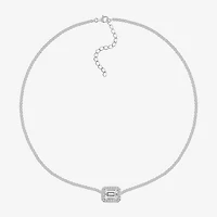 Diamonart Womens White Cubic Zirconia Sterling Silver Inch Tennis Necklace