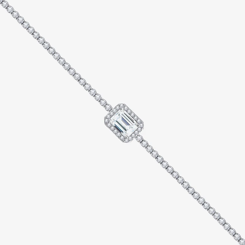Diamonart Womens White Cubic Zirconia Sterling Silver Inch Tennis Necklace