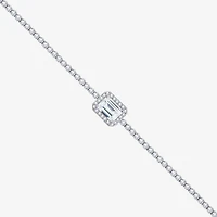 Diamonart Womens White Cubic Zirconia Sterling Silver Inch Tennis Necklace